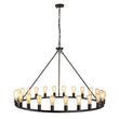 Load image into Gallery viewer, Farmhouze Light-24-Light Vintage Barn Metal Wagon Wheel Chandelier-Chandelier-Black + Wood Grain-