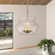 Load image into Gallery viewer, Farmhouze Light-3-Light Clear Glass Wide Geometric Shade Pendant Light-Pendant-Gold-