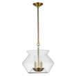 Load image into Gallery viewer, Farmhouze Light-3-Light Clear Glass Wide Geometric Shade Pendant Light-Pendant-Gold-