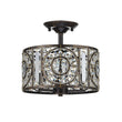 Load image into Gallery viewer, Farmhouze Light-3-Light Vintage Glam Crystal Drum Ceiling Light-Ceiling Light-Black-