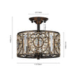 Load image into Gallery viewer, Farmhouze Light-3-Light Vintage Glam Crystal Drum Ceiling Light-Ceiling Light-Black-
