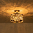 Load image into Gallery viewer, Farmhouze Light-3-Light Vintage Glam Crystal Drum Ceiling Light-Ceiling Light-Black-