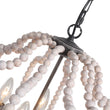 Load image into Gallery viewer, Farmhouze Light-4-Light Bohemian Wood Bead Cage Chandelier-Chandelier-Brown Wood + Matte Black-