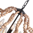 Load image into Gallery viewer, Farmhouze Light-4-Light Bohemian Wood Bead Cage Chandelier-Chandelier-Brown Wood + Matte Black-