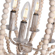 Load image into Gallery viewer, Farmhouze Light-4-Light Bohemian Wood Bead Cage Chandelier-Chandelier-Brown Wood + Matte Black-