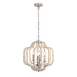 Load image into Gallery viewer, Farmhouze Light-4-Light Bohemian Wood Bead Cage Chandelier-Chandelier-Natural Wood + Rustic White-