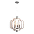 Load image into Gallery viewer, Farmhouze Light-4-Light Bohemian Wood Bead Cage Chandelier-Chandelier-White Wood + Sliver Grey-