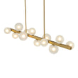 Load image into Gallery viewer, Farmhouze Light-44” Mid-Century Milky Glass Globe Kitchen Island Pendant-Chandelier-Brass-