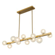 Load image into Gallery viewer, Farmhouze Light-44” Mid-Century Milky Glass Globe Kitchen Island Pendant-Chandelier-Brass-