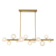 Load image into Gallery viewer, Farmhouze Light-44” Mid-Century Milky Glass Globe Kitchen Island Pendant-Chandelier-Brass-