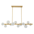 Load image into Gallery viewer, Farmhouze Light-44” Mid-Century Milky Glass Globe Kitchen Island Pendant-Chandelier-Brass-