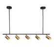 Load image into Gallery viewer, Farmhouze Light-5-Light Adjustable Kitchen Island Track Lighting-Chandelier-Black+Gold-