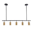 Load image into Gallery viewer, Farmhouze Light-5-Light Adjustable Kitchen Island Track Lighting-Chandelier-Black+Gold-