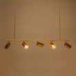 Load image into Gallery viewer, Farmhouze Light-5-Light Adjustable Kitchen Island Track Lighting-Chandelier-Black+Gold-