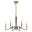 Load image into Gallery viewer, Farmhouze Light-6-Light Farmhouse Metal Candle Style Chandelier-Chandelier-Black+Brass-