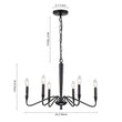 Load image into Gallery viewer, Farmhouze Light-6-Light Farmhouse Metal Candle Style Chandelier-Chandelier-Black+Brass-
