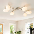 Load image into Gallery viewer, Farmhouze Light-6-Light Opal Glass Globe Branch Ceiling Light-Ceiling Light-Nickel-6-Light