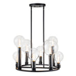 Load image into Gallery viewer, Farmhouze Light-8-Light Glass Tapered Long Globe Wagon Wheel Chandelier-Chandelier-Black-8-Light