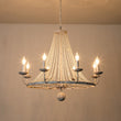 Load image into Gallery viewer, Farmhouze Light-8-Light Rustic White Candle Crystal Wagon Wheel Chandelier-Chandelier--