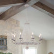 Load image into Gallery viewer, Farmhouze Light-8-Light Rustic White Candle Crystal Wagon Wheel Chandelier-Chandelier--