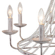 Load image into Gallery viewer, Farmhouze Light-8-Light Rustic White Candle Crystal Wagon Wheel Chandelier-Chandelier--