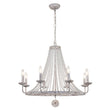 Load image into Gallery viewer, Farmhouze Light-8-Light Rustic White Candle Crystal Wagon Wheel Chandelier-Chandelier--
