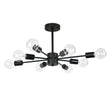 Load image into Gallery viewer, Farmhouze Light-8-Light Semi Flush Sputnik Light-Ceiling Light-Black-