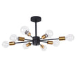 Load image into Gallery viewer, Farmhouze Light-8-Light Semi Flush Sputnik Light-Ceiling Light-Black and Gold-