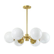 Load image into Gallery viewer, Farmhouze Light-Aged Brass Sputnik Milky Glass Globe Chandelier-Chandelier-6-Light-