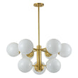 Load image into Gallery viewer, Farmhouze Light-Aged Brass Sputnik Milky Glass Globe Chandelier-Chandelier-6-Light-