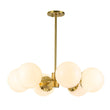 Load image into Gallery viewer, Farmhouze Light-Aged Brass Sputnik Milky Glass Globe Chandelier-Chandelier-6-Light-