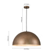 Load image into Gallery viewer, Farmhouze Light-Antique Gold-Silver Oversized Dome Pendant Light-Chandelier-15in-
