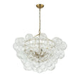 Load image into Gallery viewer, Farmhouze Light-Brass Decorative Pattern Glass Globe Cluster Chandelier-Chandelier-3-Light-Brass (Pre-Order)