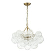 Load image into Gallery viewer, Farmhouze Light-Brass Decorative Pattern Glass Globe Cluster Chandelier-Chandelier-3-Light-Brass (Pre-Order)