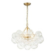 Load image into Gallery viewer, Farmhouze Light-Brass Decorative Pattern Glass Globe Cluster Chandelier-Chandelier-3-Light-Brass (Pre-Order)