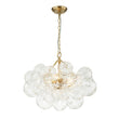 Load image into Gallery viewer, Farmhouze Light-Brass Decorative Pattern Glass Globe Cluster Chandelier-Chandelier-3-Light-Brass (Pre-Order)
