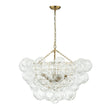 Load image into Gallery viewer, Farmhouze Light-Brass Decorative Pattern Glass Globe Cluster Chandelier-Chandelier-3-Light-Brass (Pre-Order)
