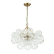 Load image into Gallery viewer, Farmhouze Light-Brass Decorative Pattern Glass Globe Cluster Chandelier-Chandelier-3-Light-Brass (Pre-Order)