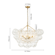 Load image into Gallery viewer, Farmhouze Light-Brass Decorative Pattern Glass Globe Cluster Chandelier-Chandelier-8-Light-Brass (Pre-Order)