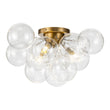 Load image into Gallery viewer, Farmhouze Light-Brass Glass Globe Cluster Bubble Semi-Flush Mount-Ceiling Light-Brass-