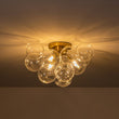 Load image into Gallery viewer, Farmhouze Light-Brass Glass Globe Cluster Bubble Semi-Flush Mount-Ceiling Light-Brass-