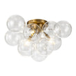 Load image into Gallery viewer, Farmhouze Light-Brass Glass Globe Cluster Bubble Semi-Flush Mount-Ceiling Light-Brass-