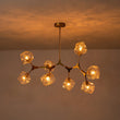 Load image into Gallery viewer, Farmhouze Light-Brushed Brass 8-Light Glass Ice Branching Chandelier-Chandelier-8-Light-Brass (Pre-Order)