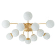 Load image into Gallery viewer, Farmhouze Light-Classic 12-Light Sputnik Frosted Glass Globe Semi Flush-Ceiling Light-Brass (Available in 2 weeks)-