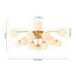 Load image into Gallery viewer, Farmhouze Light-Classic 12-Light Sputnik Frosted Glass Globe Semi Flush-Ceiling Light-Brass (Available in 2 weeks)-