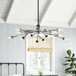 Load image into Gallery viewer, Farmhouze Light-Clear Glass Bubble Branching Sputnik Chandelier-Chandelier-15-Light-Black