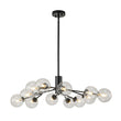 Load image into Gallery viewer, Farmhouze Light-Clear Glass Bubble Branching Sputnik Chandelier-Chandelier-18-Light-Black