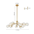 Load image into Gallery viewer, Farmhouze Light-Clear Glass Bubble Branching Sputnik Chandelier-Chandelier-18-Light-Gold