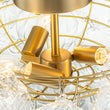 Load image into Gallery viewer, Farmhouze Light-Decorative Pattern Glass Globe Cluster Flush Mount-Chandelier-3-Lt-Brass (Pre-Order)