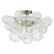 Load image into Gallery viewer, Farmhouze Light-Decorative Pattern Glass Globe Cluster Flush Mount-Chandelier-3-Lt-Brass (Pre-Order)